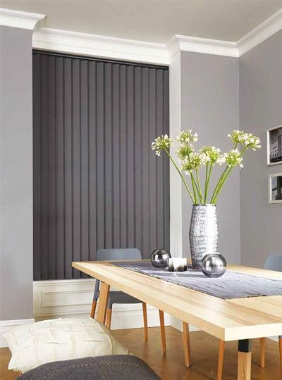 vertical blinds kitchen black