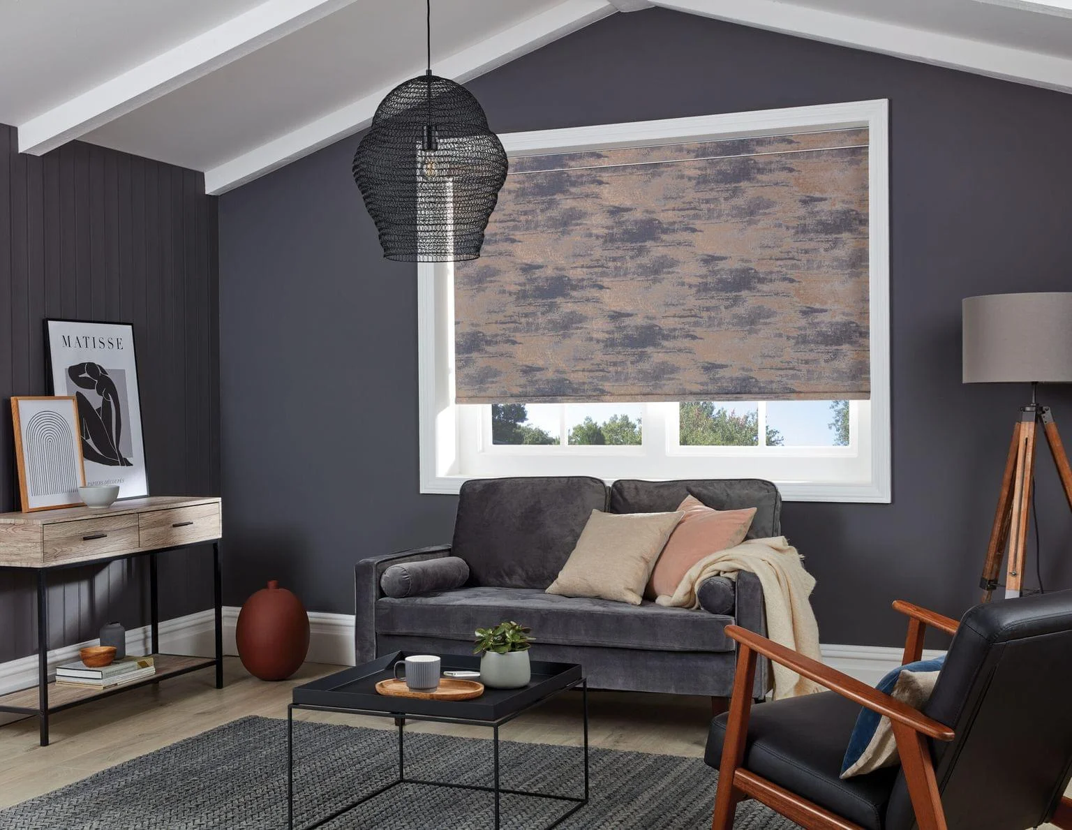 Roller blinds copper/motorised